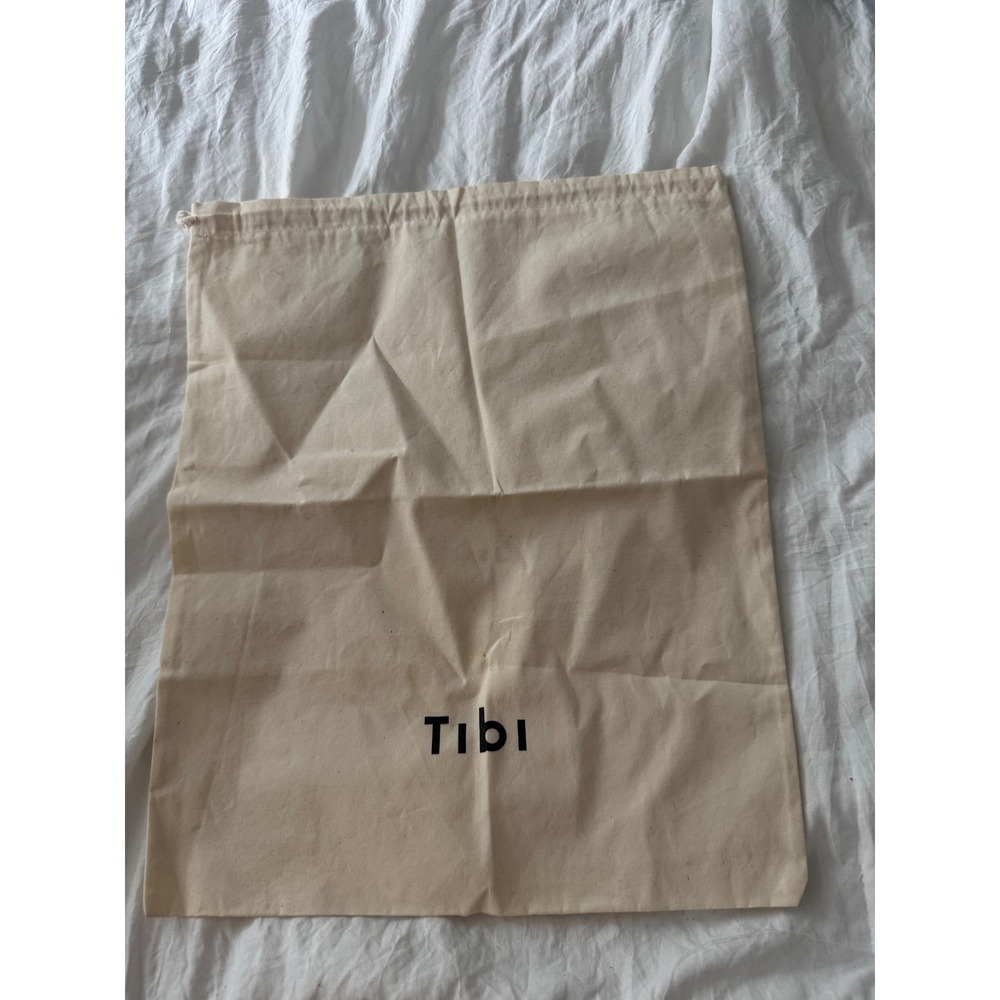 Tibi Cream Cotton Canvas Drawstring Dust Bag